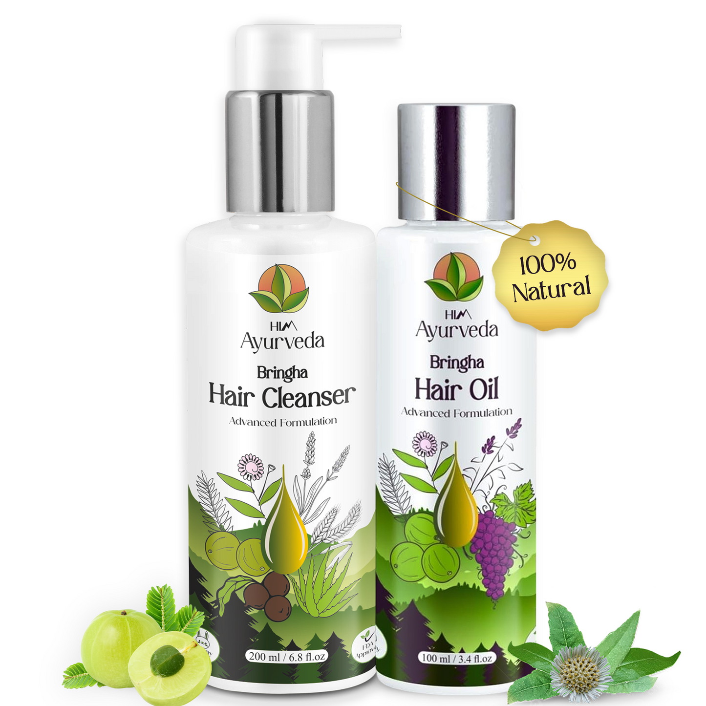 Bhringraj Anti Hair Fall and Growth(Pack of Bhringraj Hair Oil and Bhringraj Anti Hair Fall Cleanser)|