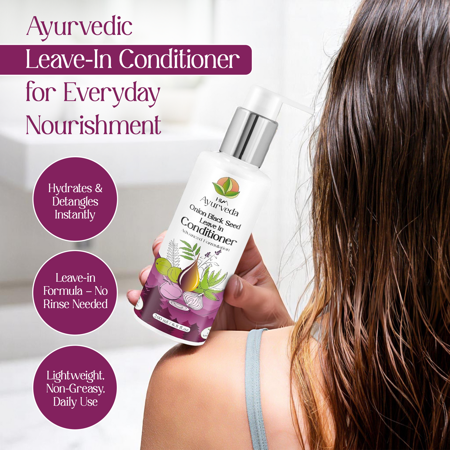 Onion Black Seed Leave-In Conditioner | Frizzy Hair & Hair Fall Control |