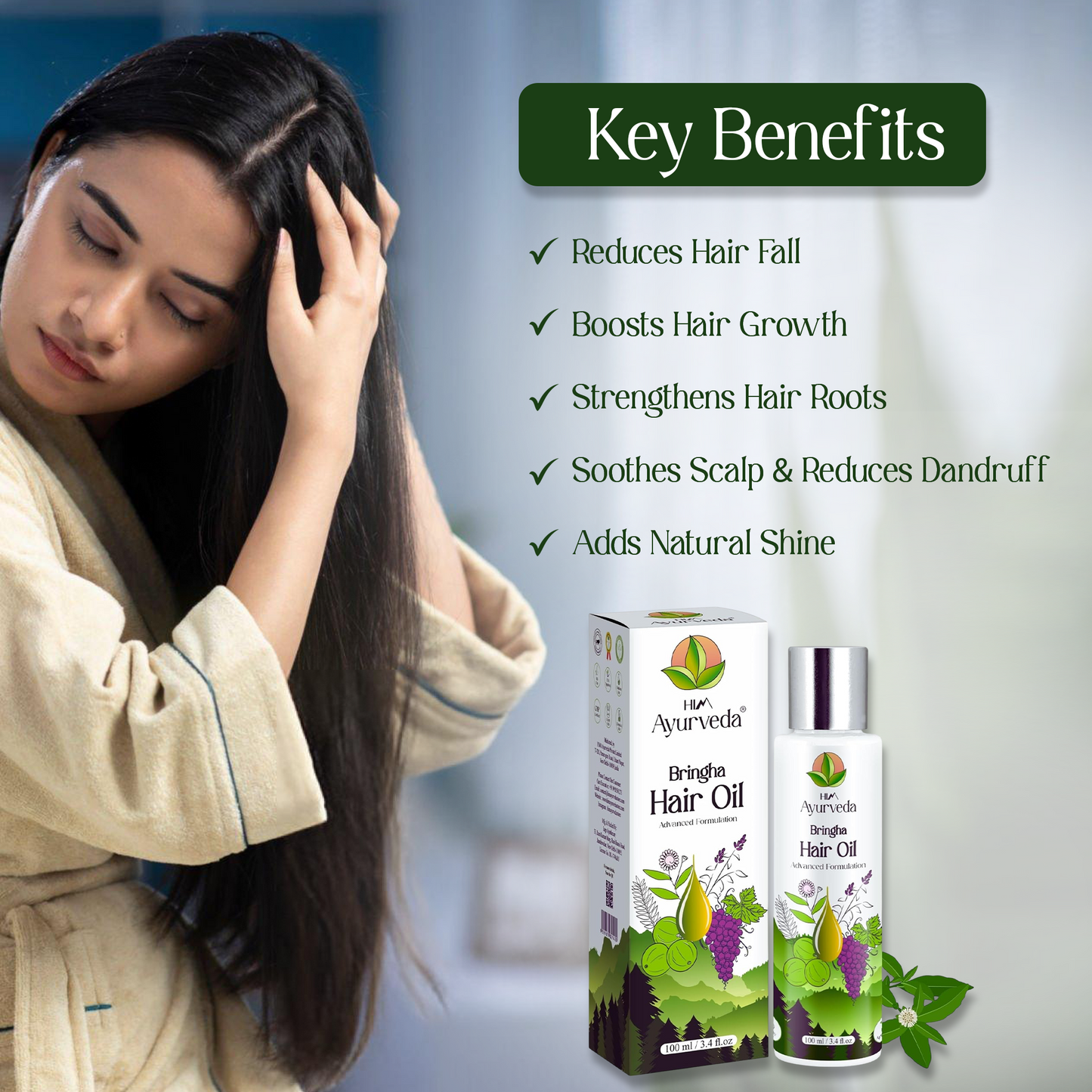 Advanced Bringha (Bhringraj) Hair Oil for Hair Growth 100ML