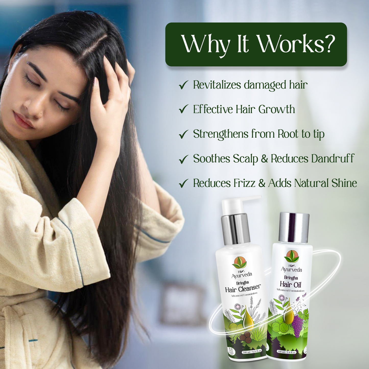 Bhringraj Anti Hair Fall and Growth(Pack of Bhringraj Hair Oil and Bhringraj Anti Hair Fall Cleanser)|