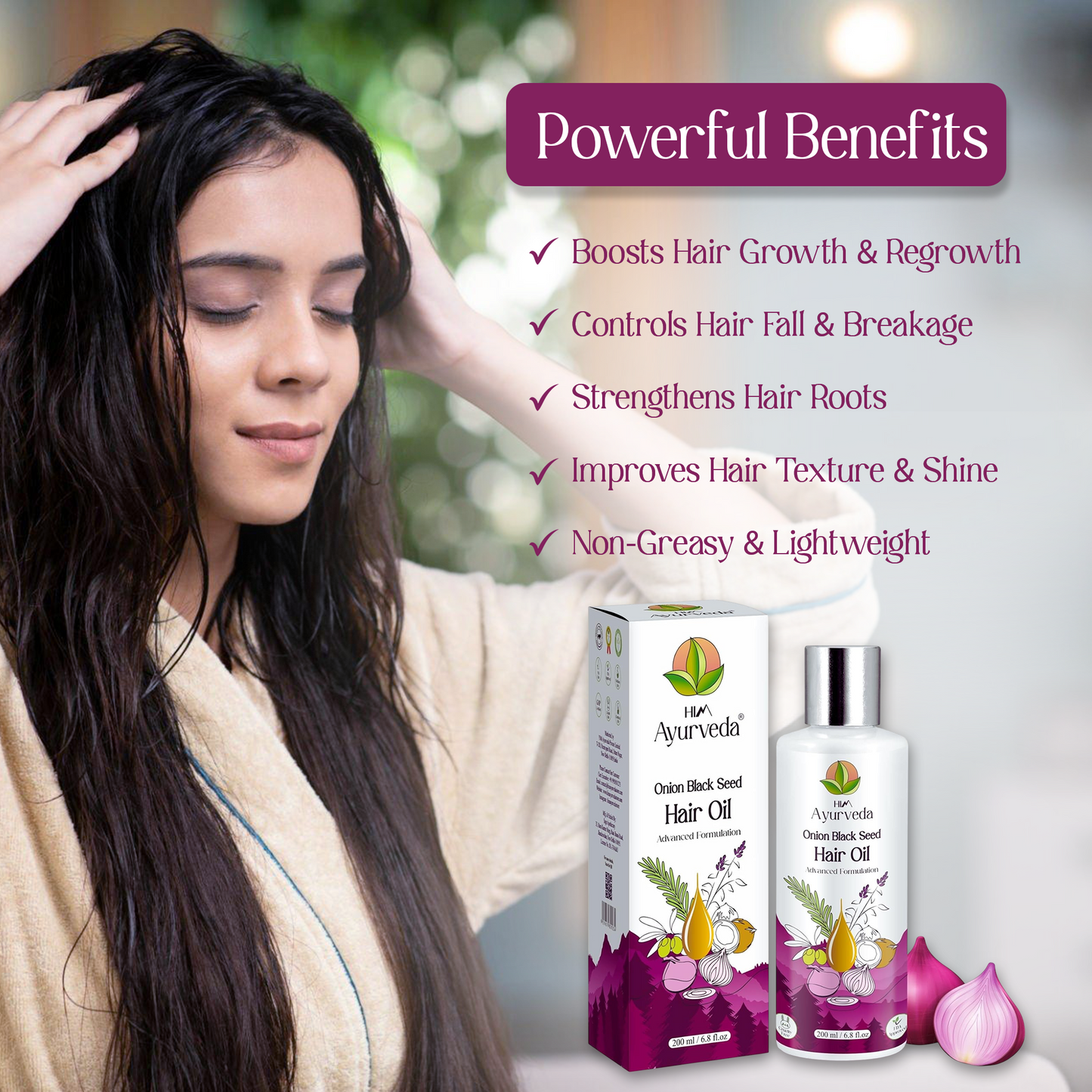 Advanced Onion Black Seed Hair Oil |Nourishing & Strengthening|