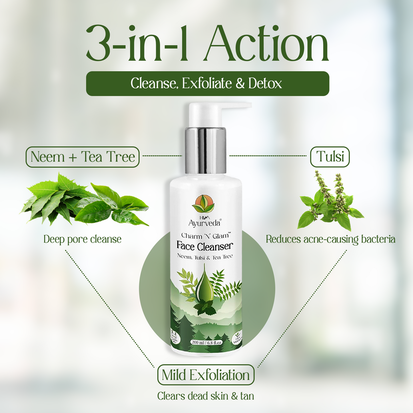 Charm N Glam Face Cleanser(Face wash) |Anti Acne Face Wash| 200ML