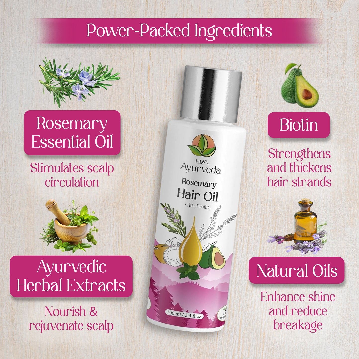 Rosemary Hair Oil | Best Hair Fall Control & Scalp Nourishment | Strengthens & Thickens Hair |