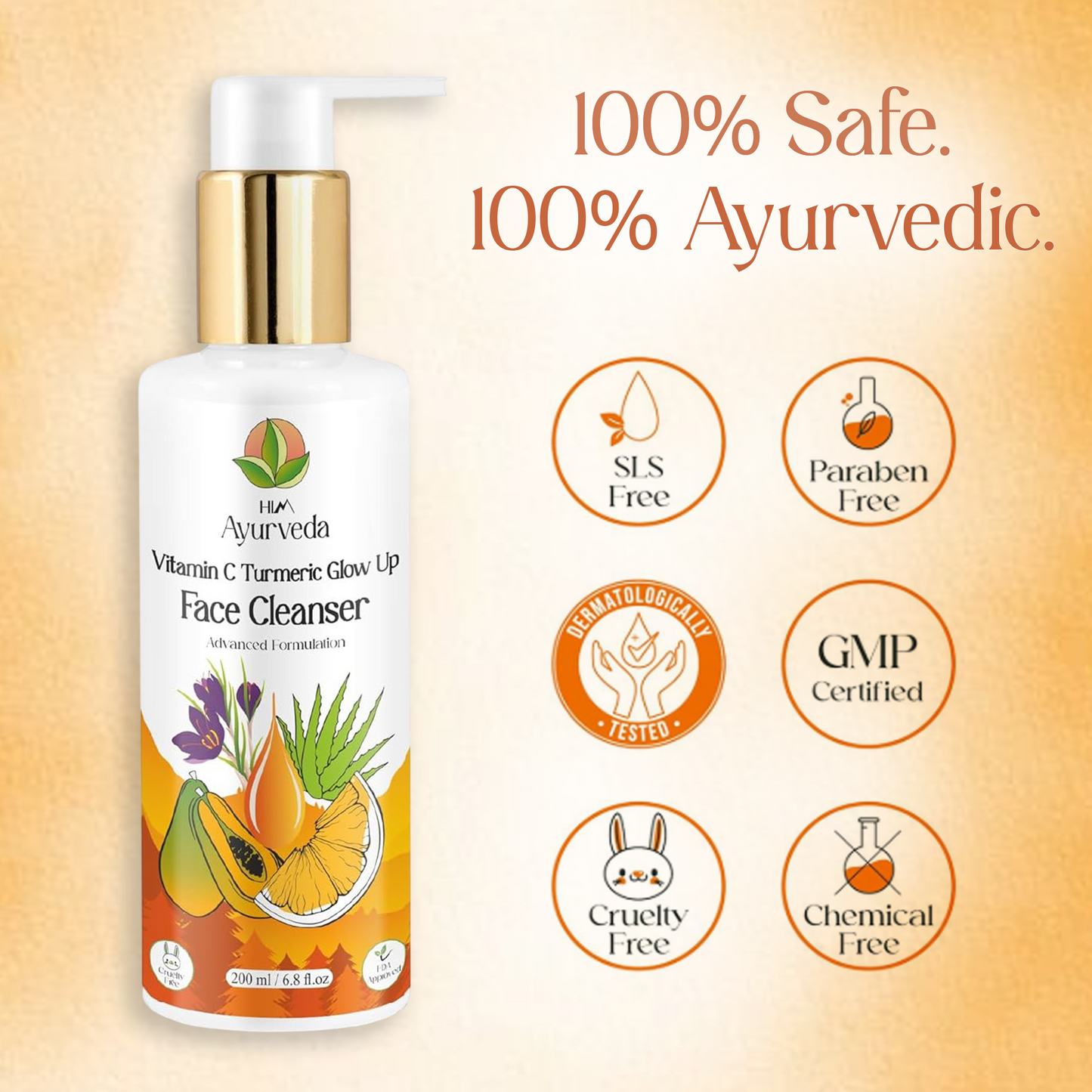 Vitamin C Turmeric Brightening Face Wash | Removes Dark Spots & Hyperpigmentation|