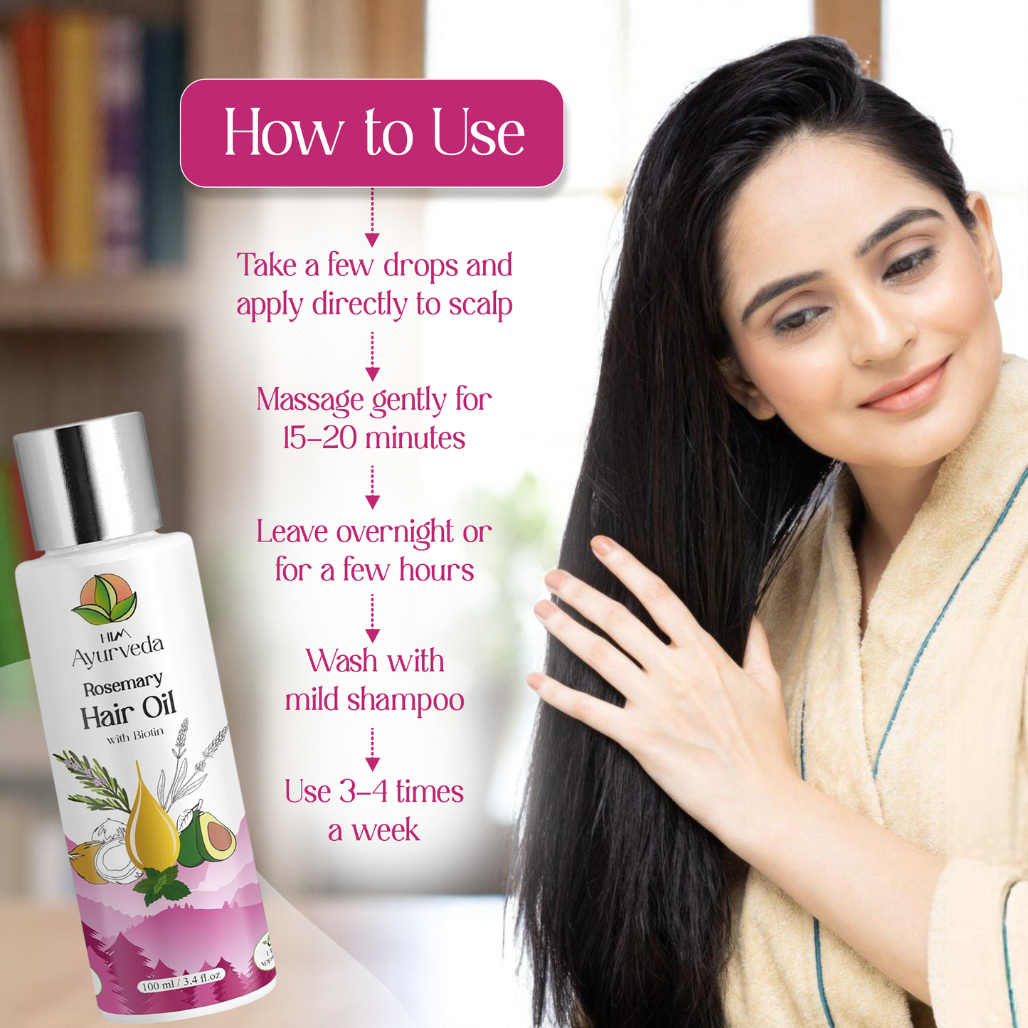 Rosemary Hair Oil | Best Hair Fall Control & Scalp Nourishment | Strengthens & Thickens Hair |