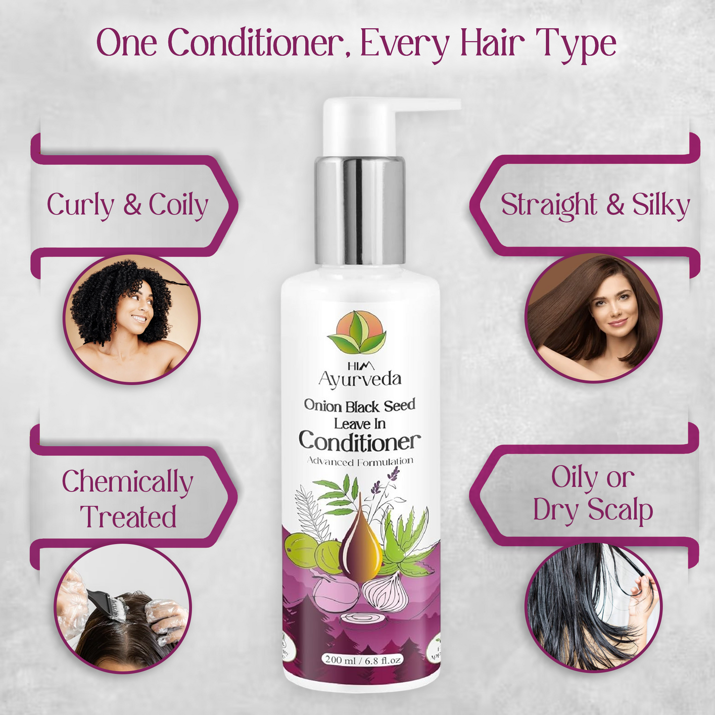Onion Black Seed Leave-In Conditioner | Frizzy Hair & Hair Fall Control |