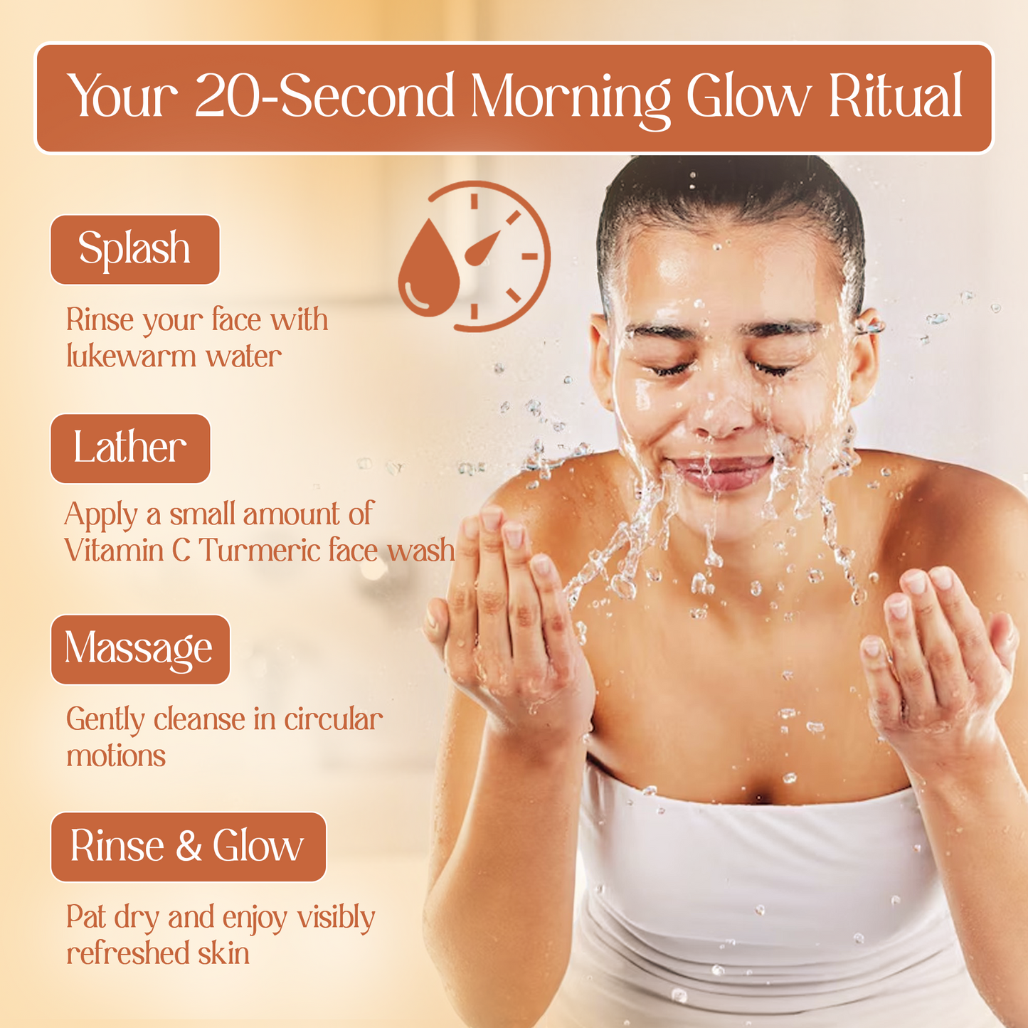 Vitamin C Turmeric Brightening Face Wash | Removes Dark Spots & Hyperpigmentation|