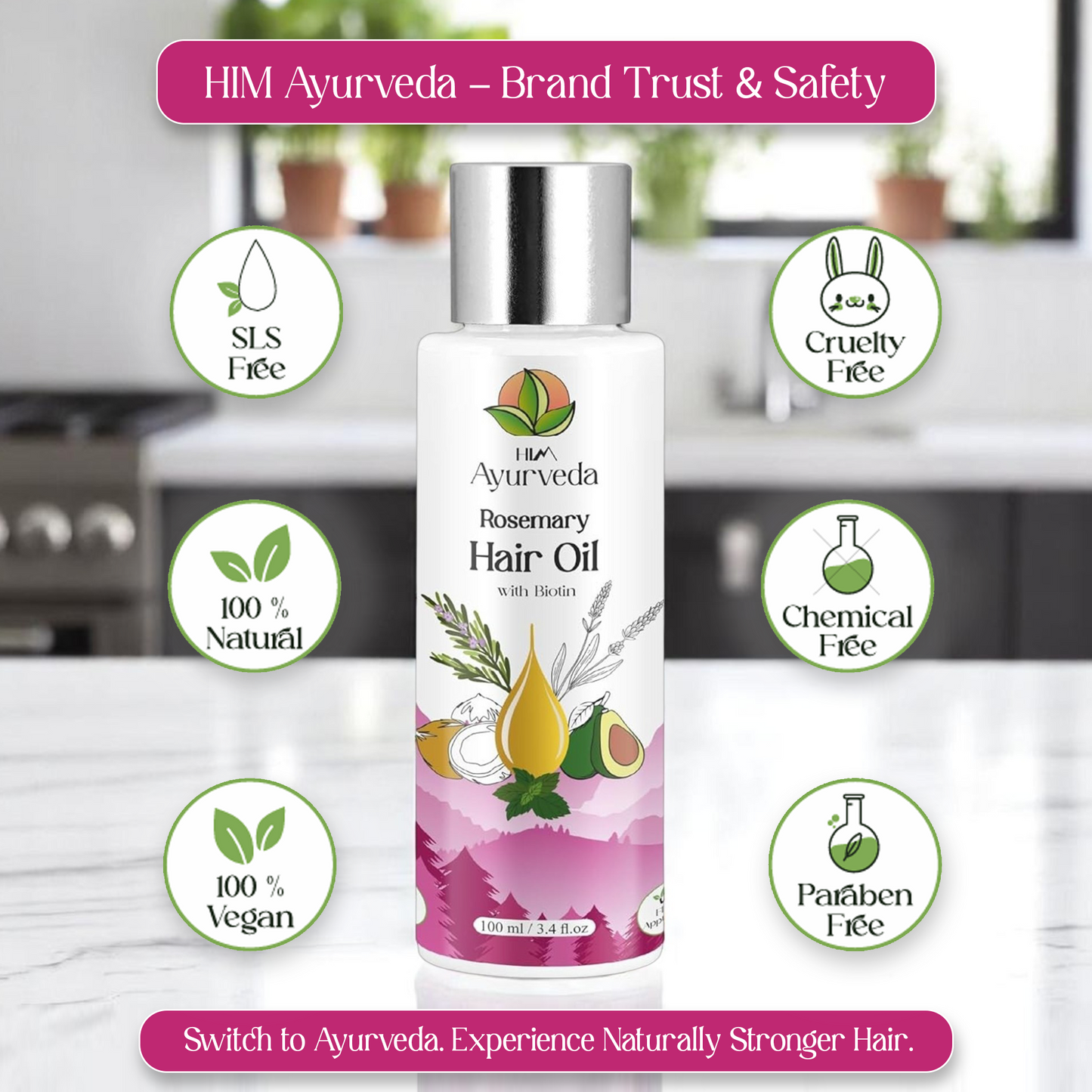 Rosemary Hair Oil | Best Hair Fall Control & Scalp Nourishment | Strengthens & Thickens Hair |