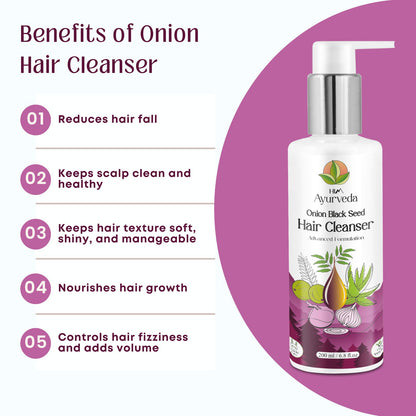 Onion Black seed Oil, Hair Cleanser & Conditioner Combo