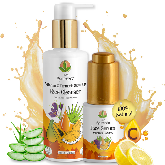 Vitamin C Glow Boosting Combo |Vitamin C Turmeric Brightening Face Wash + Serum |