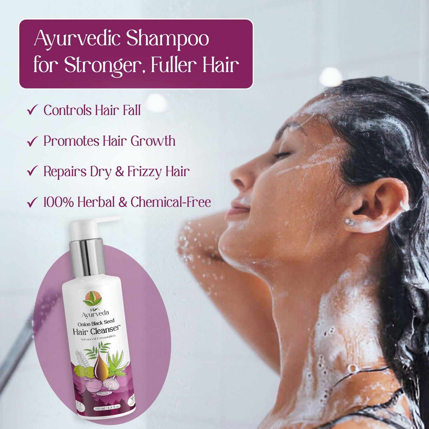 Onion Black Seed Hair Growth Cleanser(Shampoo) |Hair Fall Control & Hair Growth|