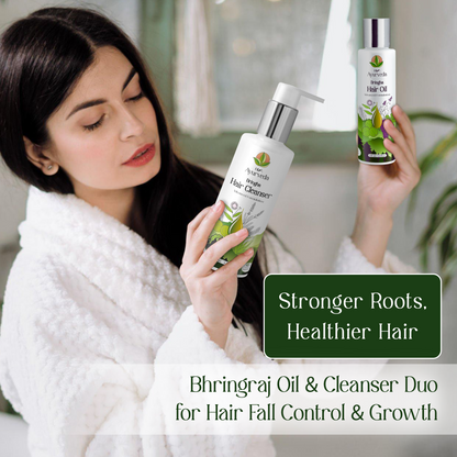 Bhringraj Anti Hair Fall and Growth(Pack of Bhringraj Hair Oil and Bhringraj Anti Hair Fall Cleanser)|